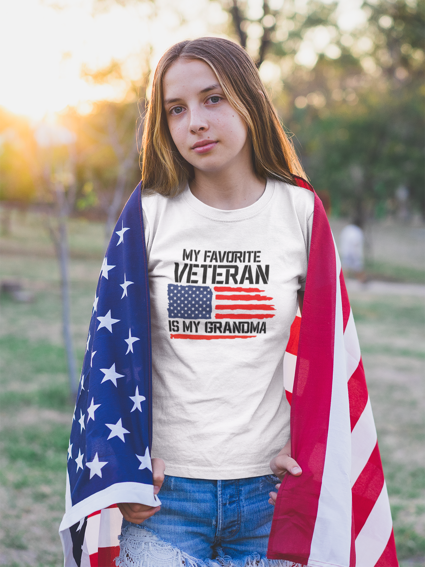 Favorite Veteran Grandma Tee - Image 2